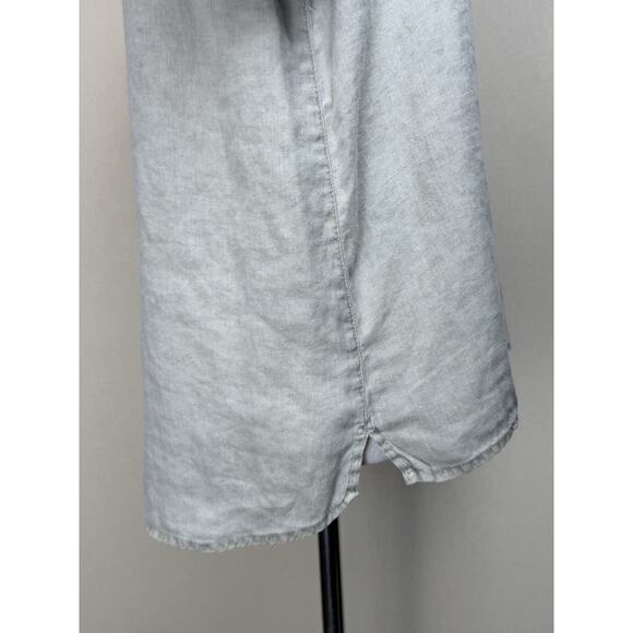C & C California Women's 100% Linen Top Sz M Grayish Green Short Sleeve - Picture 5 of 11